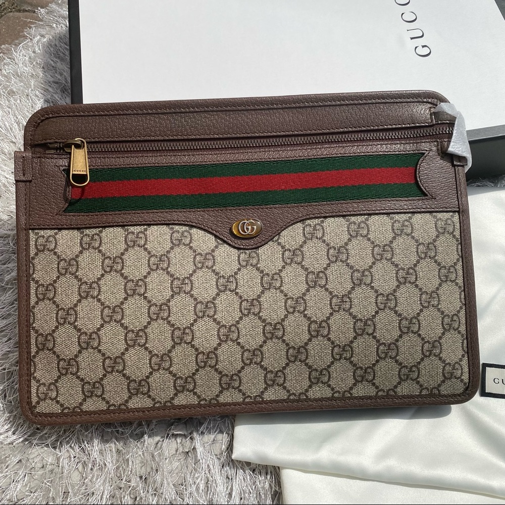 Ophidia GG Supreme Canvas Clutch unisex pouch